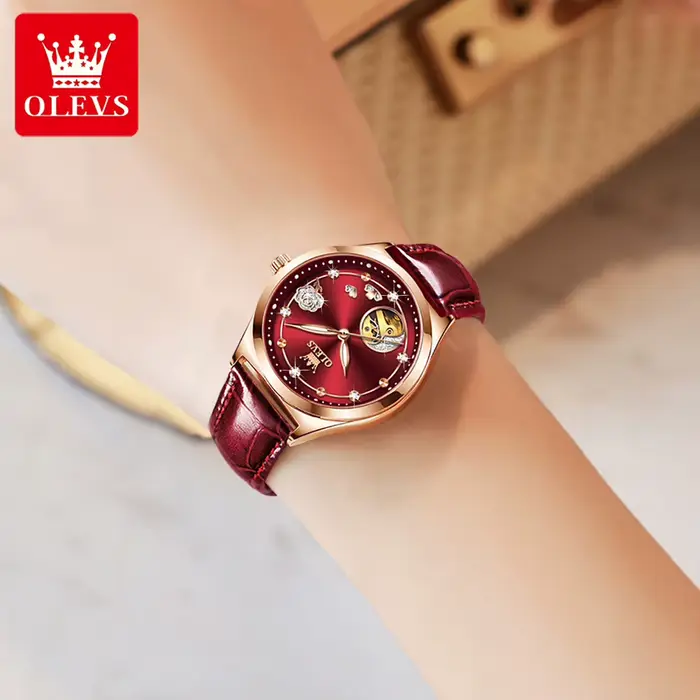 Montre-bracelet mécanique automatique OLEVS 6601 pour femmes