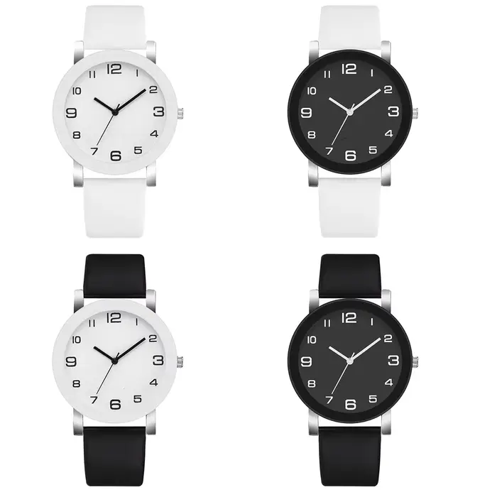 Top marque de luxe hommes montre décontracté en cuir Quartz