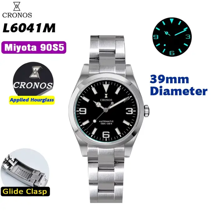 Cronos EX – montre mécanique pour hommes, 39mm, Miyota 9015, verre saphir automatique, bracelet bros