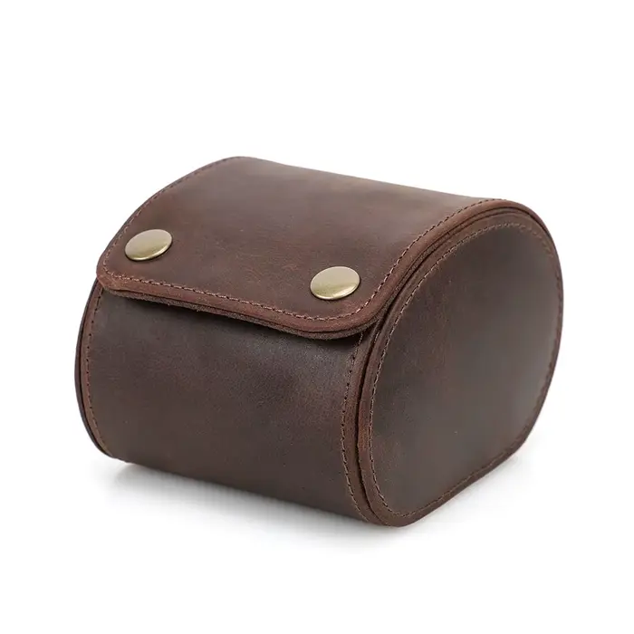 Boîte de présentation de montre de luxe en cuir de cheval, étui de rouleau de montre, montre-bracele