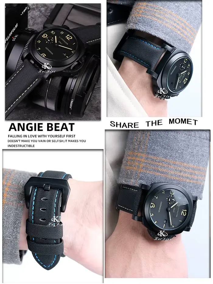 Bracelet de montre en cuir et Nylon