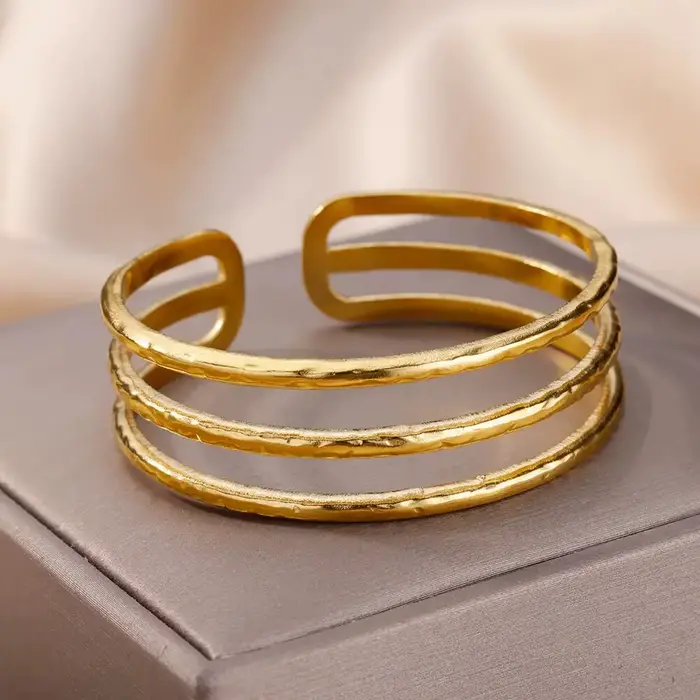 Bracelets en acier inoxydable pour femmes, plaqué or, multicouches de luxe, livraison gratuite, bijo