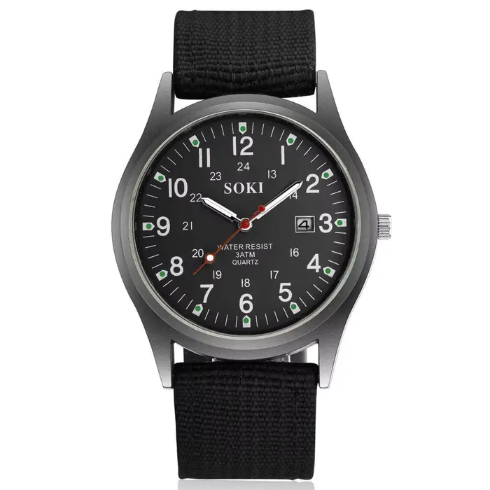 Montre-bracelet à Quartz étanche en Nylon pour hommes