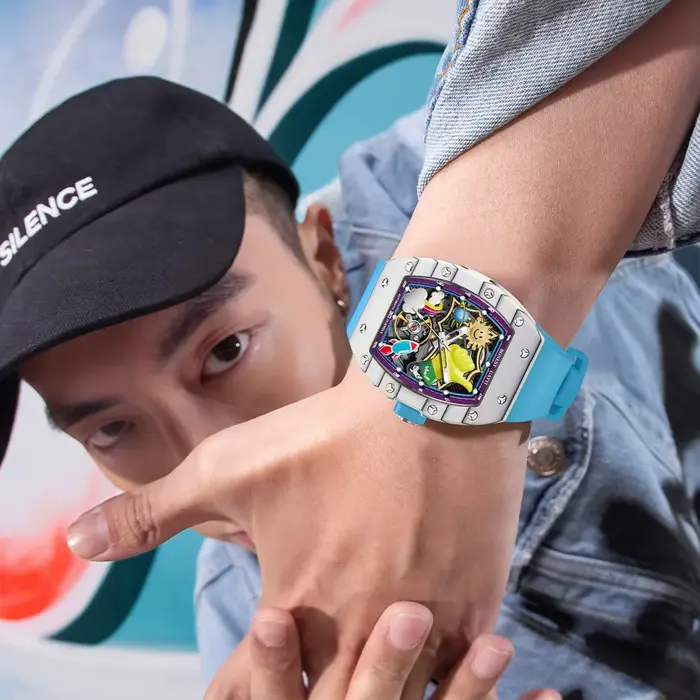 BONEST GATTI nouveau montre-bracelet à mouvement automatique pour hommes lunette en Fiber de carbone entièrement