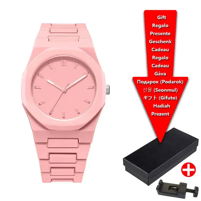 Montre à quartz étanche pour homme avec granulés en plastique