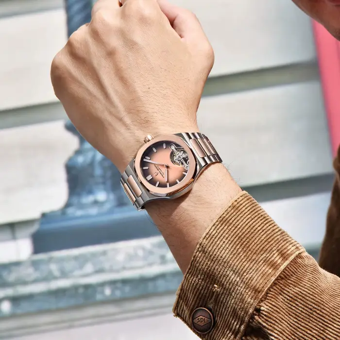 PAGANI DESIGN 2025 montre pour hommes or Rose