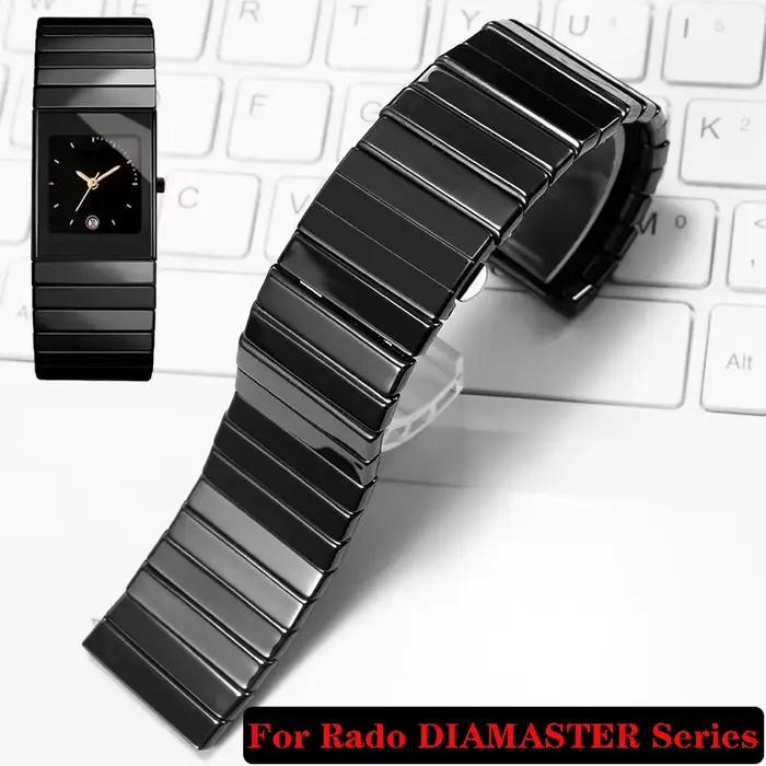 De Qualité supérieure En Céramique Bracelet De Remplacement pour Rado DIAMASTER Série Noir Chaîne De Montre homme 27mm