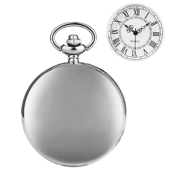Montre de poche à quartz en argent pour hommes et femmes, FOB de poche, cadeau exquis vintage, marqu