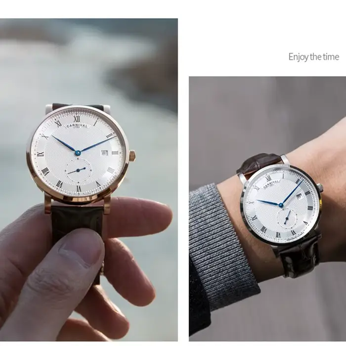 Carnaval-Montre-bracelet mécanique automatique étanche pour homme