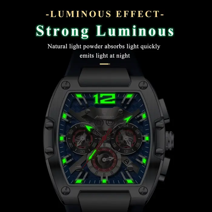POEDAGAR luxe homme montre à Quartz sport