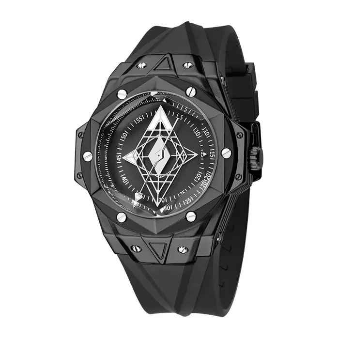 Montres Couple à Quartz avec Étoile Rotative Design Unique Bracelet en Silicone Argenté Étanche Occasions Spéciales Cadeau Fête