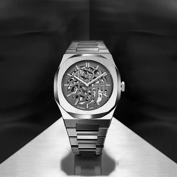 Montre Daniel Gorman luxe automatique homme squelette chronomètre sport étanche cristal saphir résistance à l'eau occassions spéciales