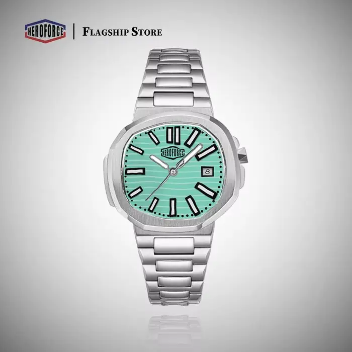 HEROFORCE – montre pour homme en acier inoxydable, cadran irrégulier, calendrier, à Quartz, étanche,