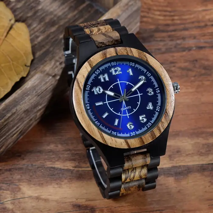 Montre-bracelet à Quartz Vintage en Santal pour Homme