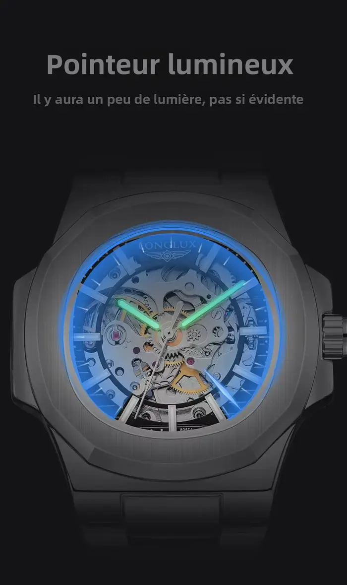 Montre automatique mécanique pour homme LONGLUX