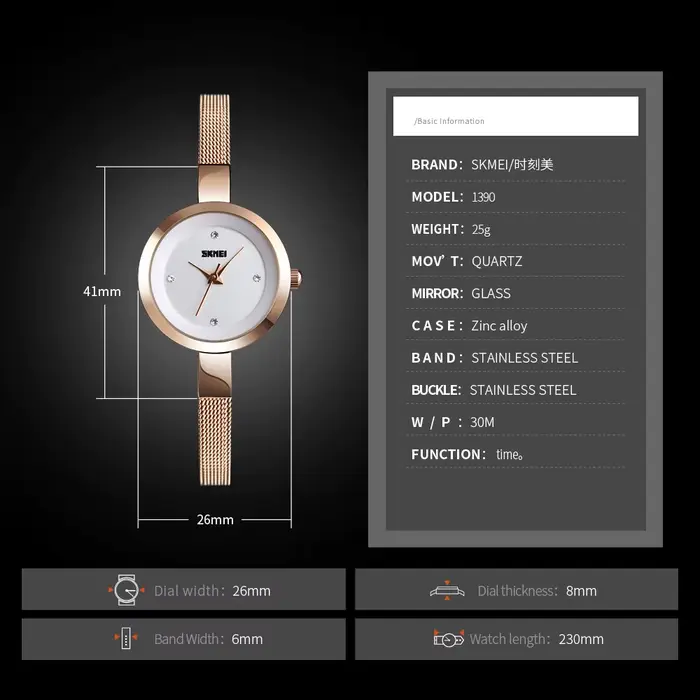 Montre-bracelet de luxe étanche pour fille et femme