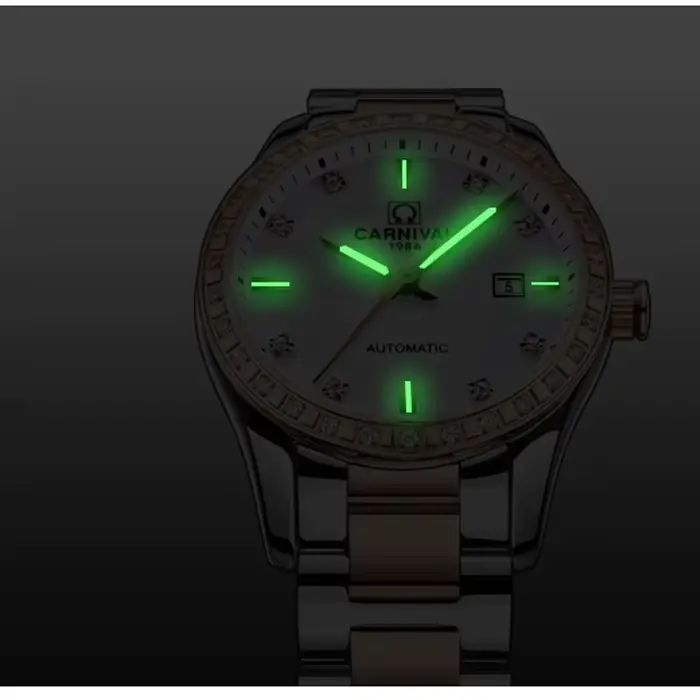 Montre Carnaval Luxe Or Rose Argent Calendrier Automatique Pour Femmes Occasions Spéciales