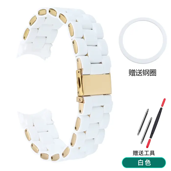 Bracelet de montre en caoutchouc et acier pour hommes et femmes