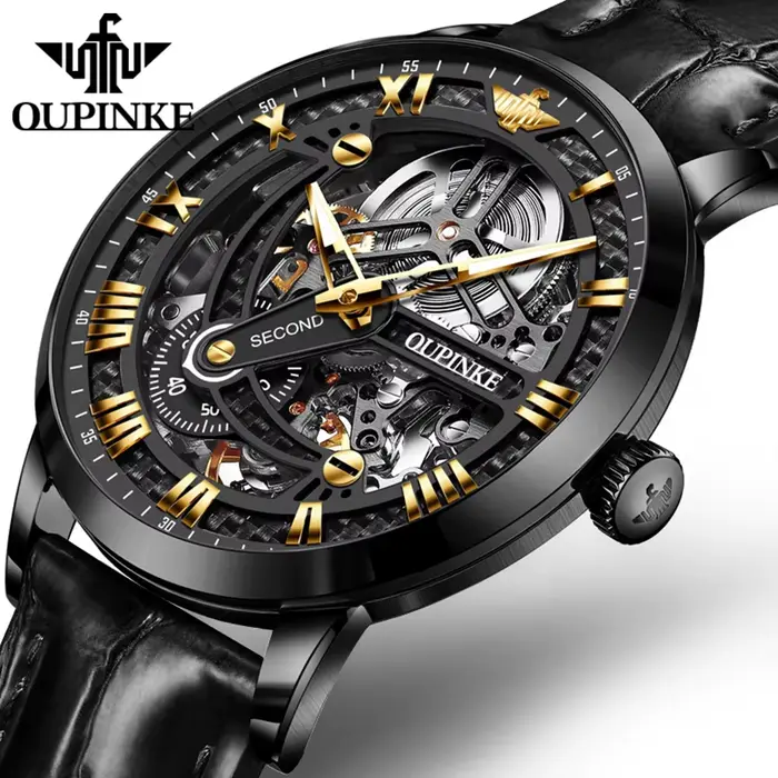 OUPINKE 3173 montres mécaniques automatiques originales pour hommes en acier inoxydable étanche lumi
