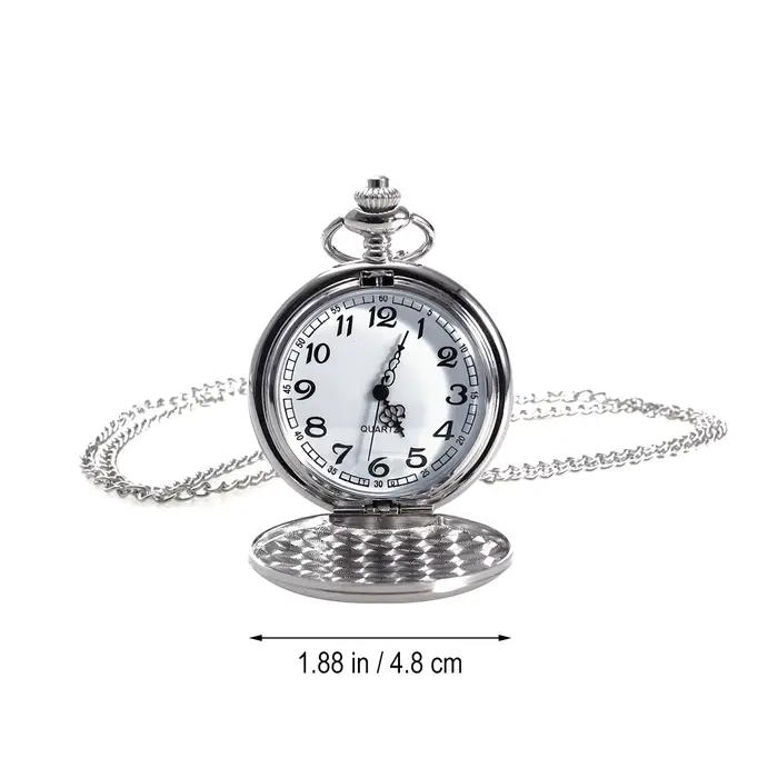 Montre de poche rétro blanche avec chaîne pour hommes et femmes élégante et chic pour collection et occasions spéciales