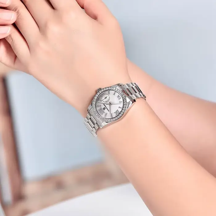 Montre-bracelet Pagani Design VH65 en acier inoxydable avec cristal de saphir pour femmes occasions spéciales résistante à l'eau antique