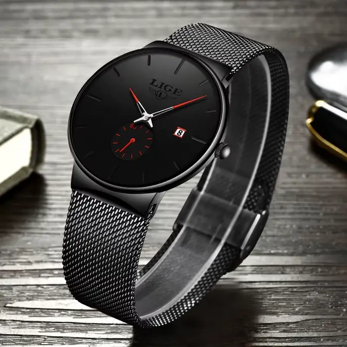 LIGE Quartz horloge sport hommes montre haut de gamme de luxe célèbre robe montres de mode mâle unisexe Ultra mince montre-bracelet Para Hombre