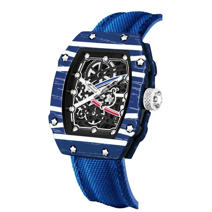 Montre à Quartz Sportive Ultra-Thin Barrel Affichage Lumineux Bracelet Nylon Occasionnels Professionnels Hommes Femmes