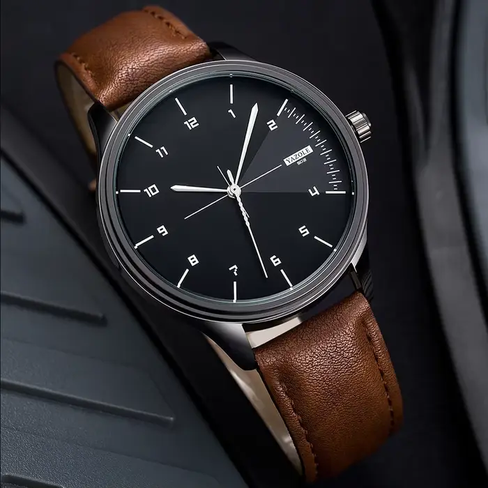 YAZOLE Top marque Montre de luxe pour hommes en cuir montres à Quartz