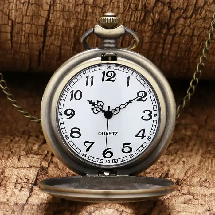 Montre de poche à Quartz en Bronze pour hommes