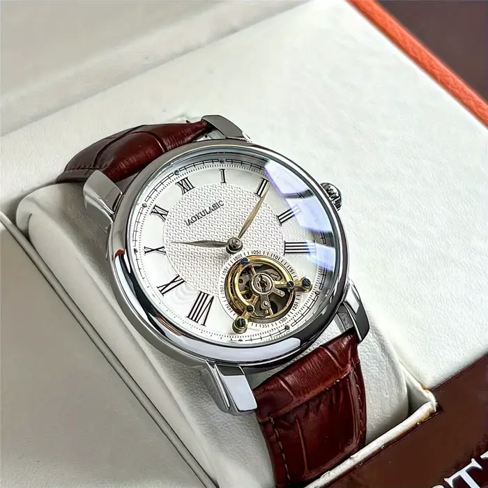 Montre mécanique automatique de luxe pour homme - Design squelette élégant
