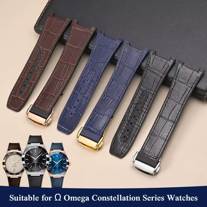 Bracelet de montre en cuir de vache véritable + FKM