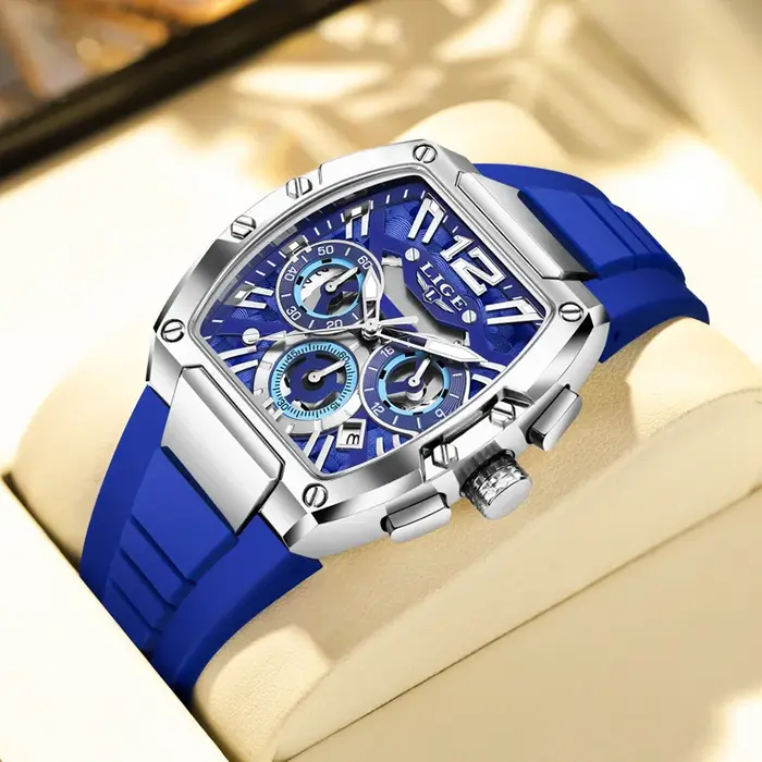 LIGE hommes montres montre carrée créative pour homme sport chronographe lumineux Date horloge haut de gamme