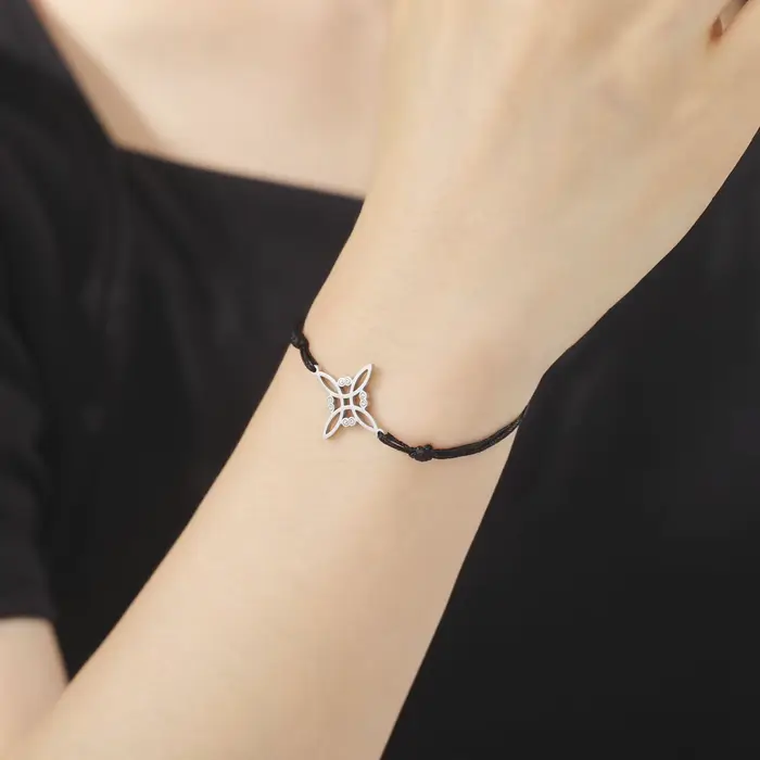 LIKGREAT Bracelet en corde de cire avec nœud de sorcière