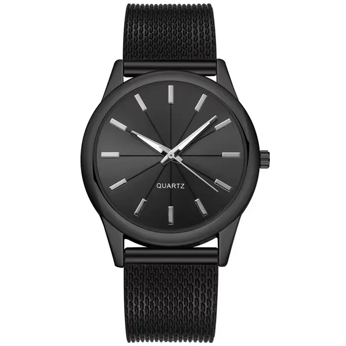 Montre magnétique en acier inoxydable pour femme, bracelet en maille, montres-bracelets de luxe, or,