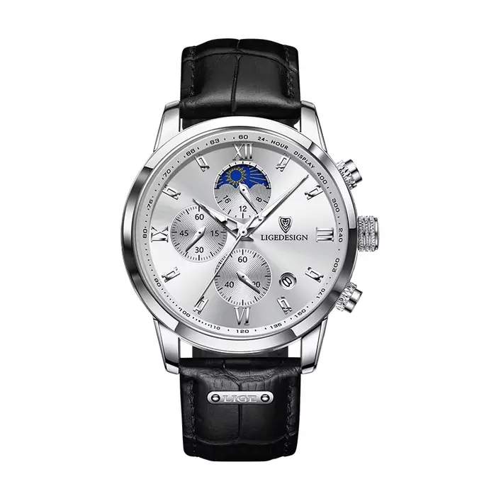 Nouvelles montres pour hommes LIGE Top marque de luxe hommes montre-bracelet en cuir montre à Quartz