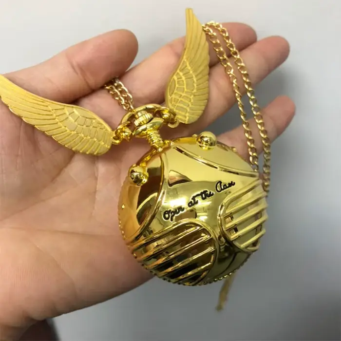 Montre de luxe dorée, petite montre de poche à Quartz mignonne, pendentif ailes, collier, cadeaux pour hommes, femmes et enfants, 2022