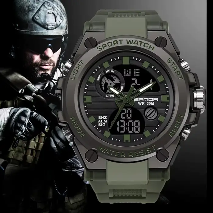 Montre-bracelet de sport étanche pour homme