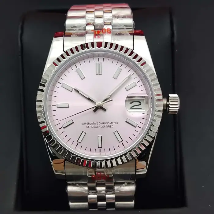 Montre pour hommes 36/39mm, bracelet automatique étanche, cadran lumineux aseptique, boîtier en acie