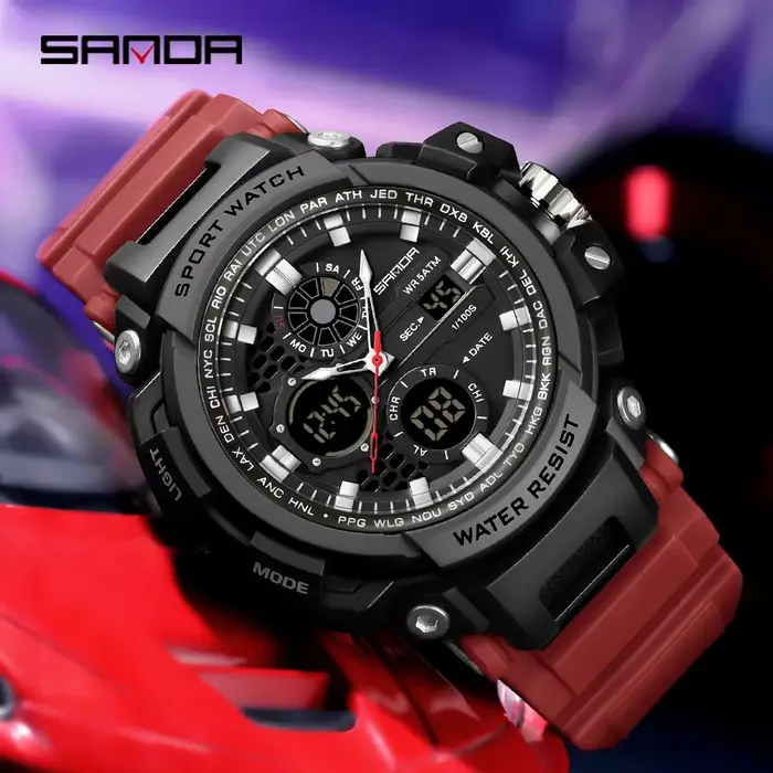 Nouvelle Montre Électronique SANDA 3390 Élégante et Luxe Pour Homme Occasions Spéciales Plage Bureau Multifonctionnelle