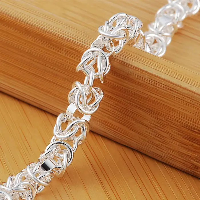 Bracelets en argent sterling 925 de qualité supérieure, chaîne classique avec breloques pour femmes 