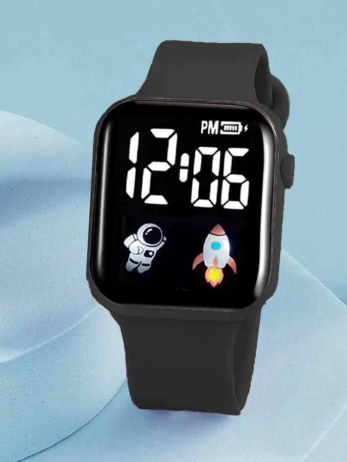 Montre électronique rectangulaire avec bracelet