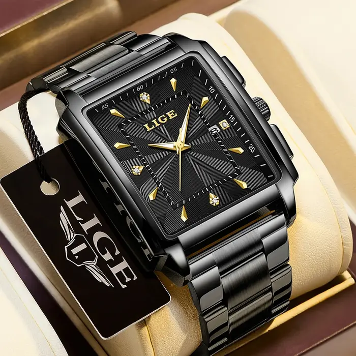 Relogio Masculino LIGE mode montre militaire hommes carré