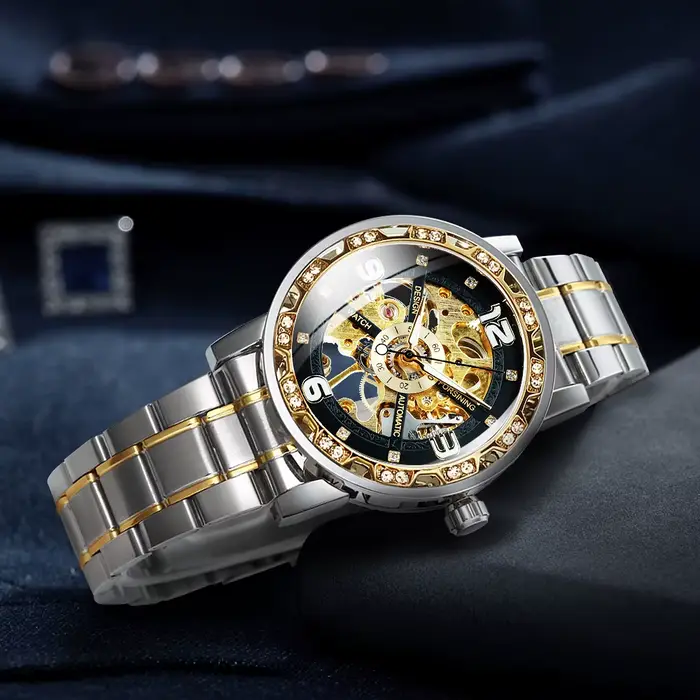Montre mécanique squelette classique pour homme