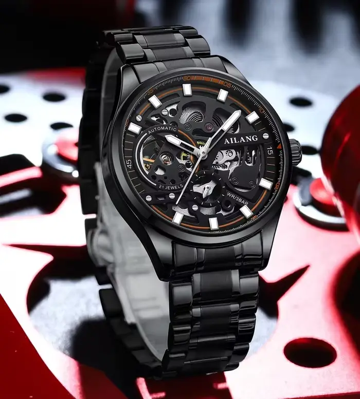 AILANG 8835 Montre automatique entièrement creuse pour homme