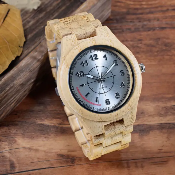 Montre-bracelet à Quartz Vintage en Santal pour Homme