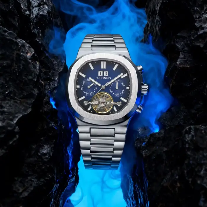 Montre mécanique automatique squelette carrée Forsining pour homme
