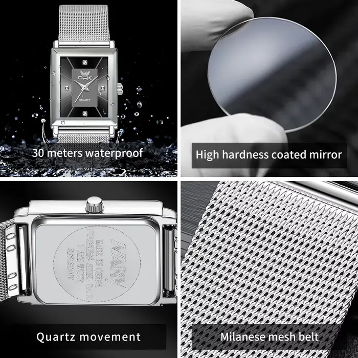 Montre-bracelet OPK 6029 en acier inoxydable avec affichage de la date et résistance à l'eau pour hommes occasions spéciales