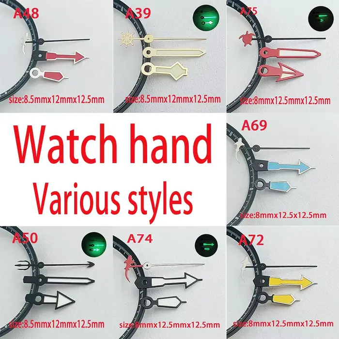 La série NH de montres pour hommes avec aiguilles lumineuses vertes est un accessoire pour les mouvements mécaniques tels que NH34/35/36/38/70/72