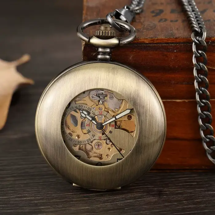 Montre de poche mécanique de luxe Vintage pour hommes et femmes