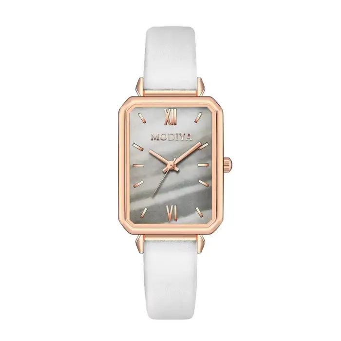 Dames Rectangle montre-Bracelet rétro échelle cadran Bracelet en cuir montre femmes élégant analogique Quartz montres pour cadeau